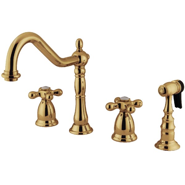 KS1792AXBS Widespread Kitchen Faucet, Polished Brass